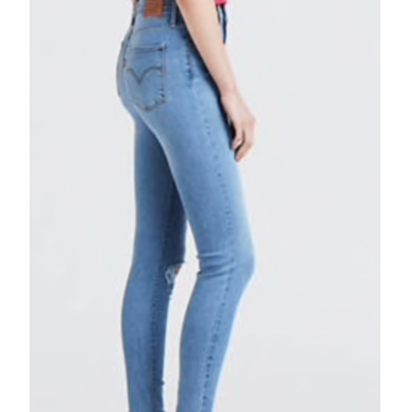 NWT LEVI'S® 720 High Rise Super Skinny Premium Denim Jeans 25x30 Destruction $98 - Picture 2 of 3